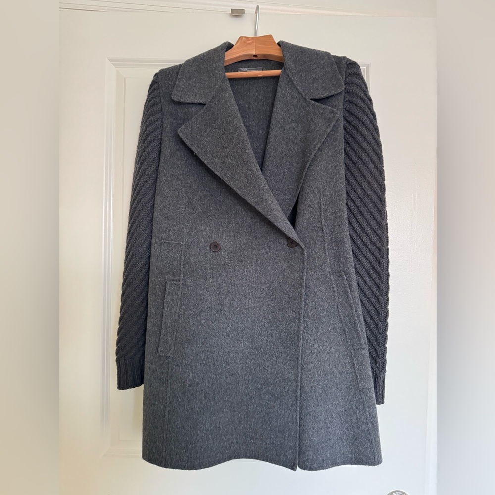 Vince Knitted Sleeve Coat